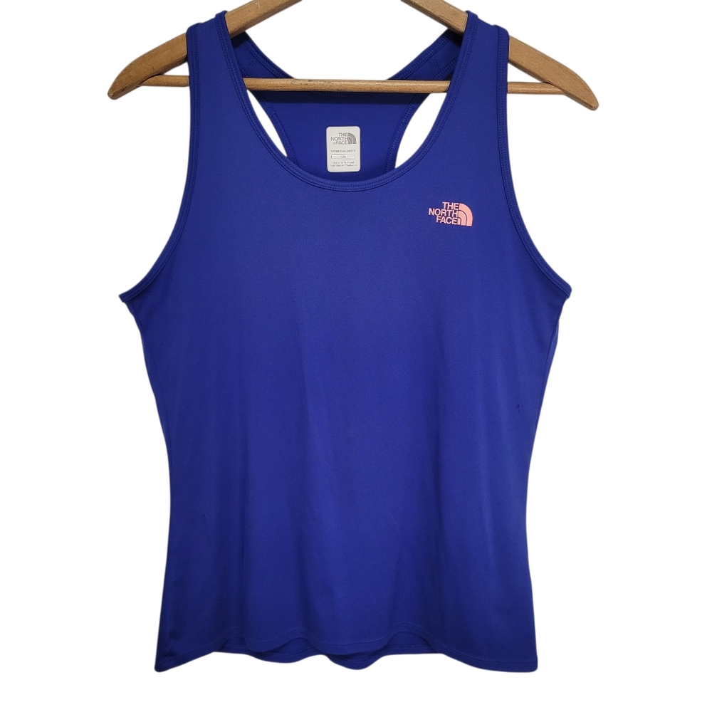 The North Face Blue Raceback Vapor Wick Tank Top Size L Flawed Active Outdoors